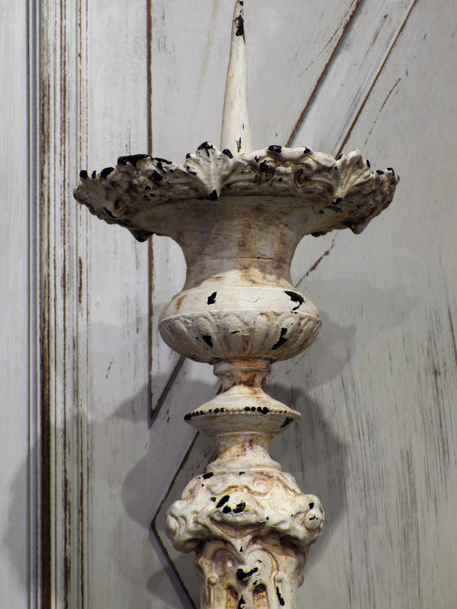 Two church candlesticks, large, late-19th-century