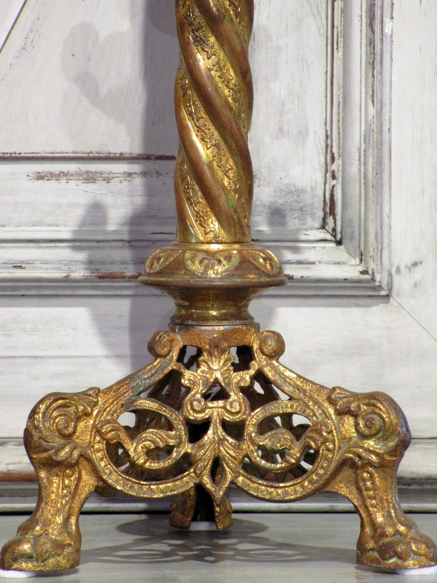 Pair of late 19th century church candlesticks