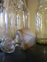 Set of four French glass apothecary jars