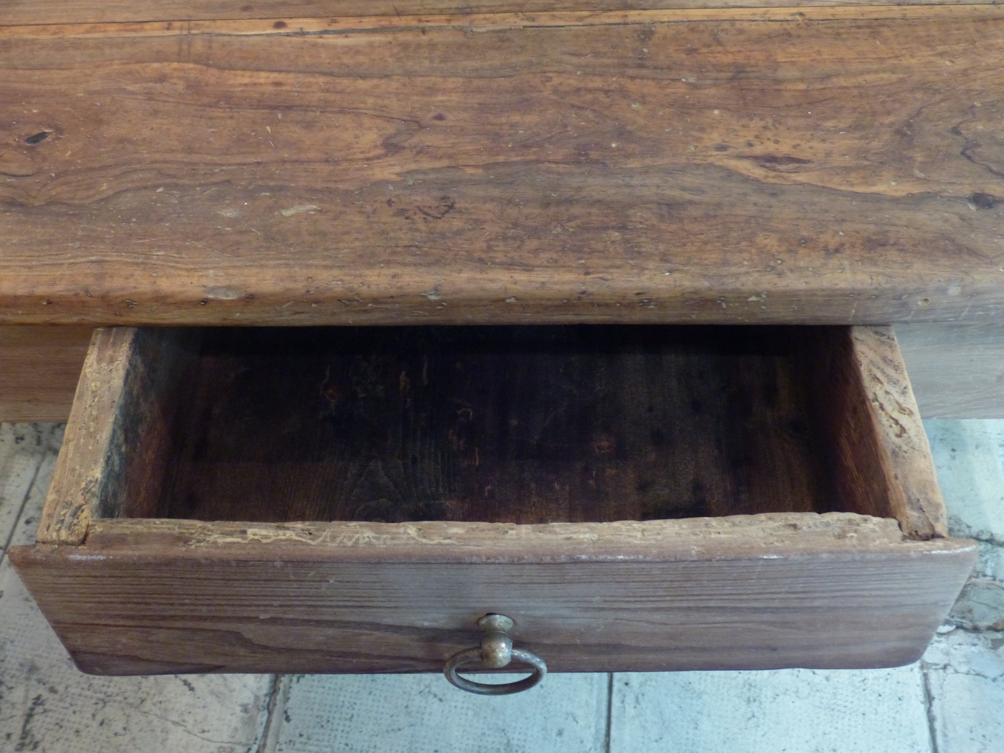 18th century olive wood table de ferme