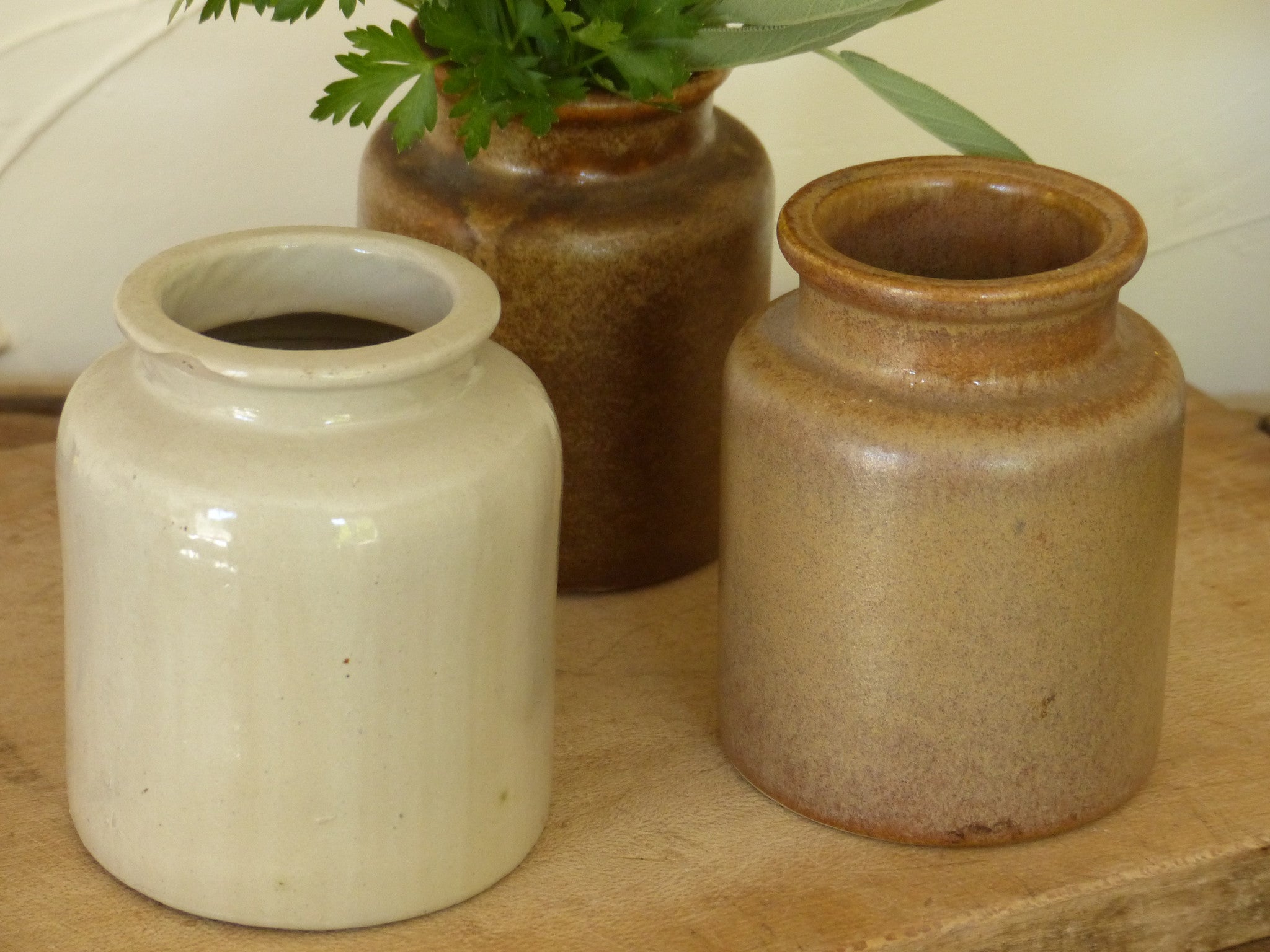 Vintage stoneware jars