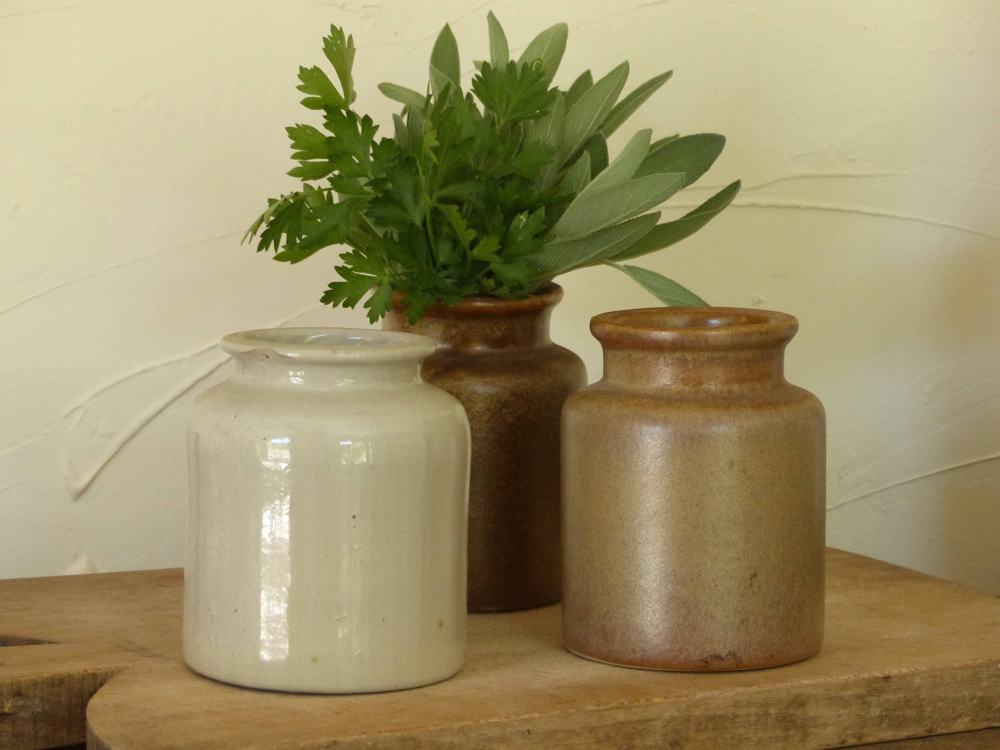 Vintage stoneware jars