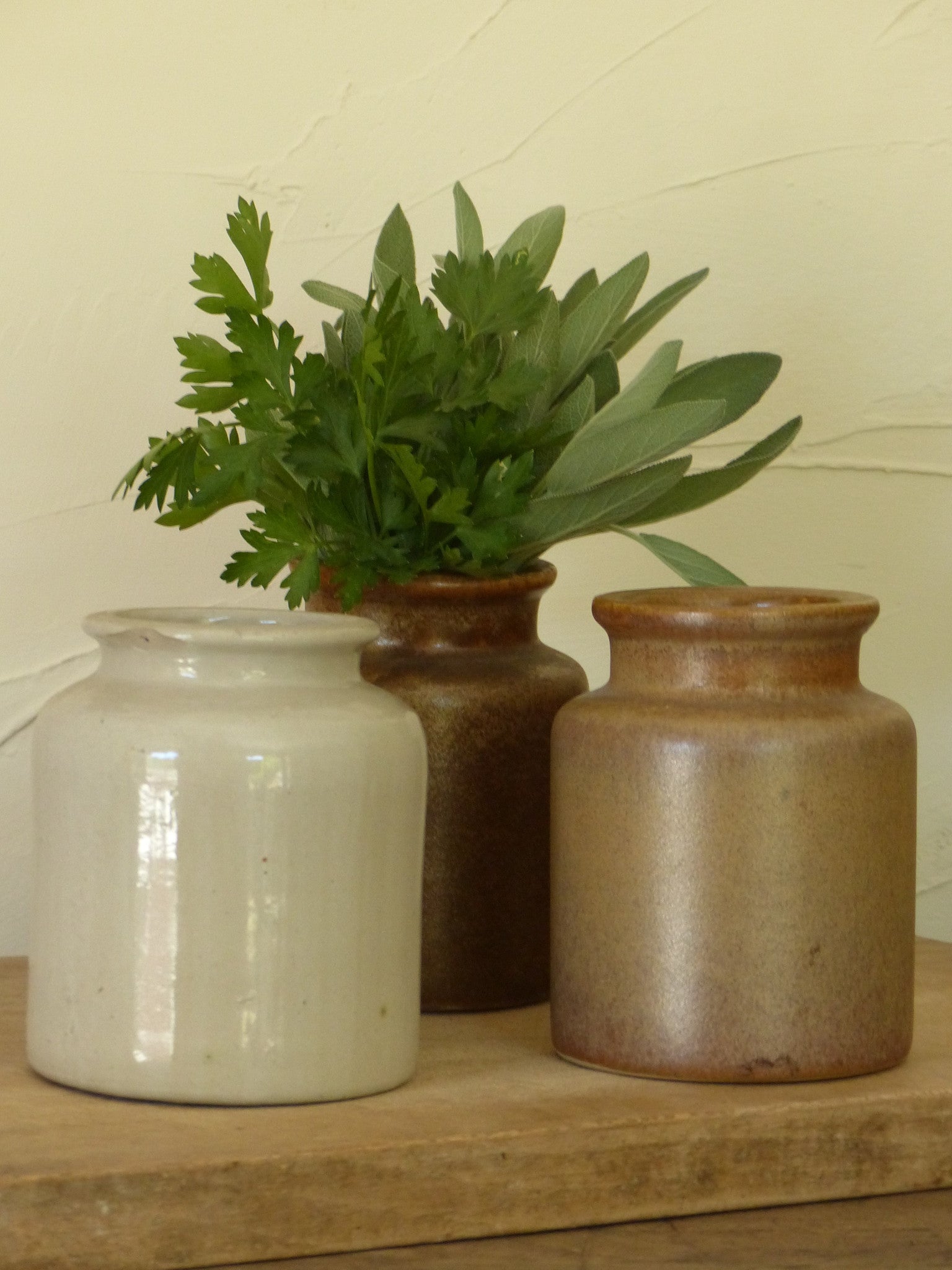 Vintage stoneware jars