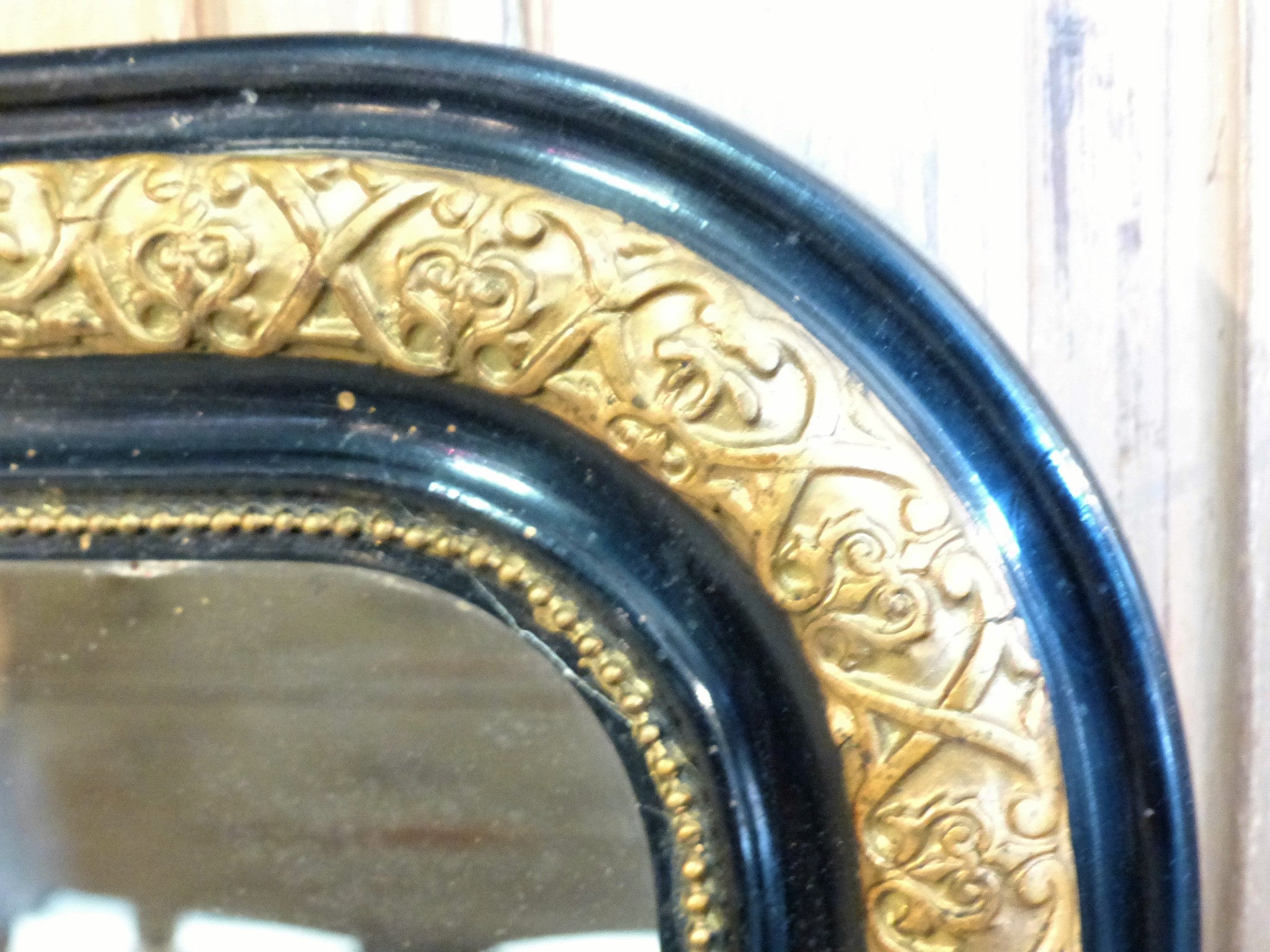 19th century gold and black Napoleon III mirror