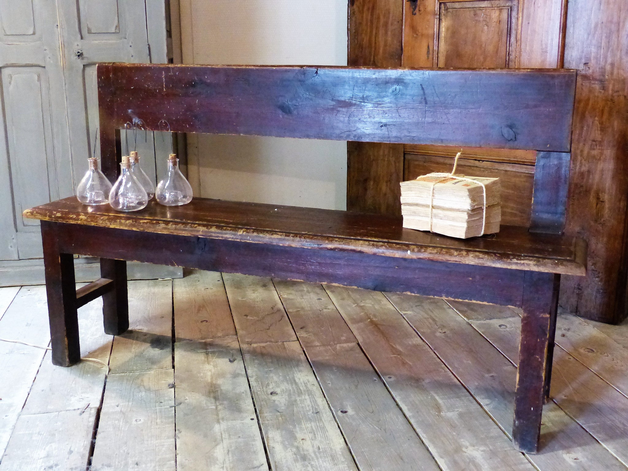 Rustic 19th century French bench seat