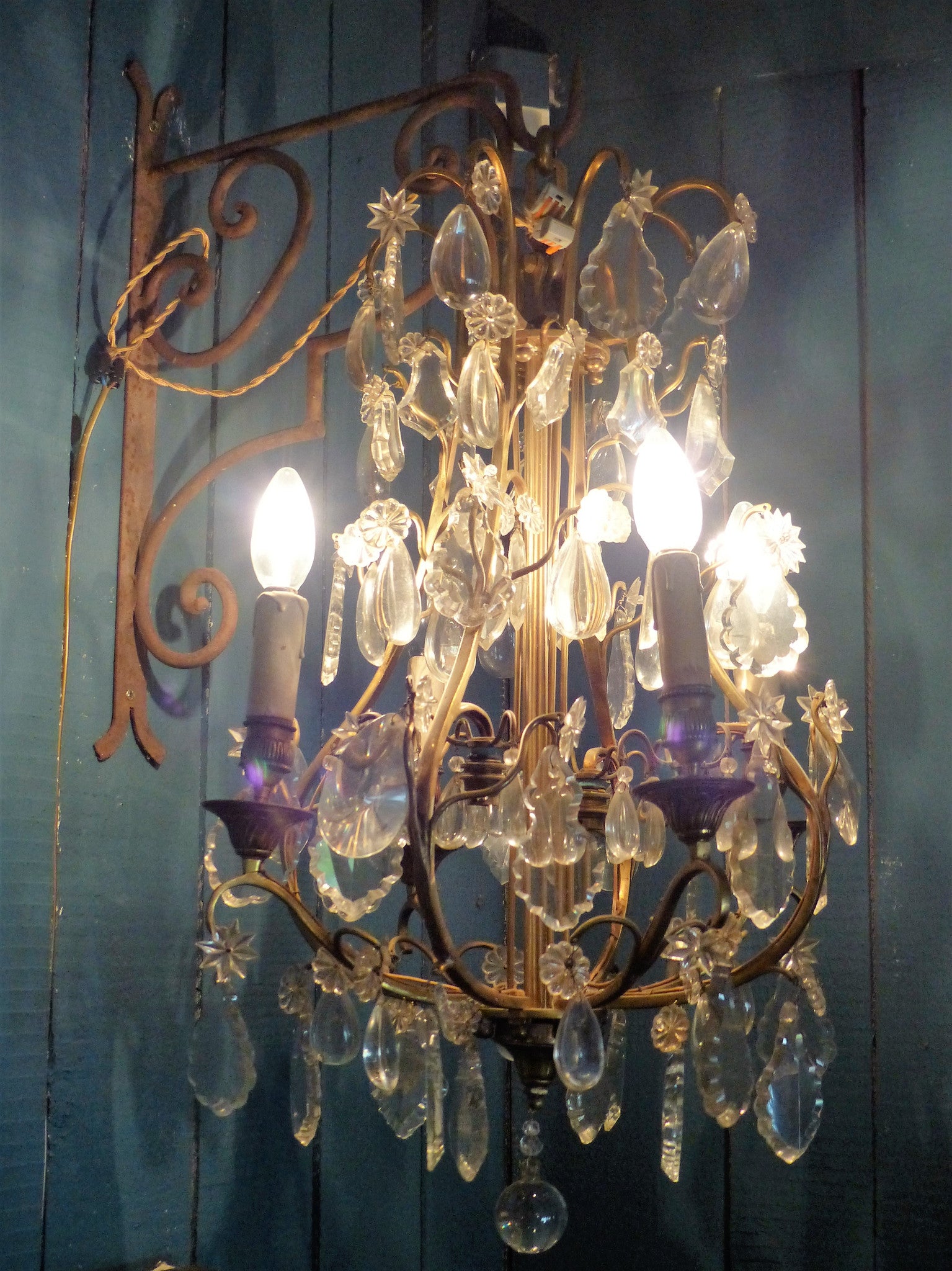 1940's French wall mounted chandelier