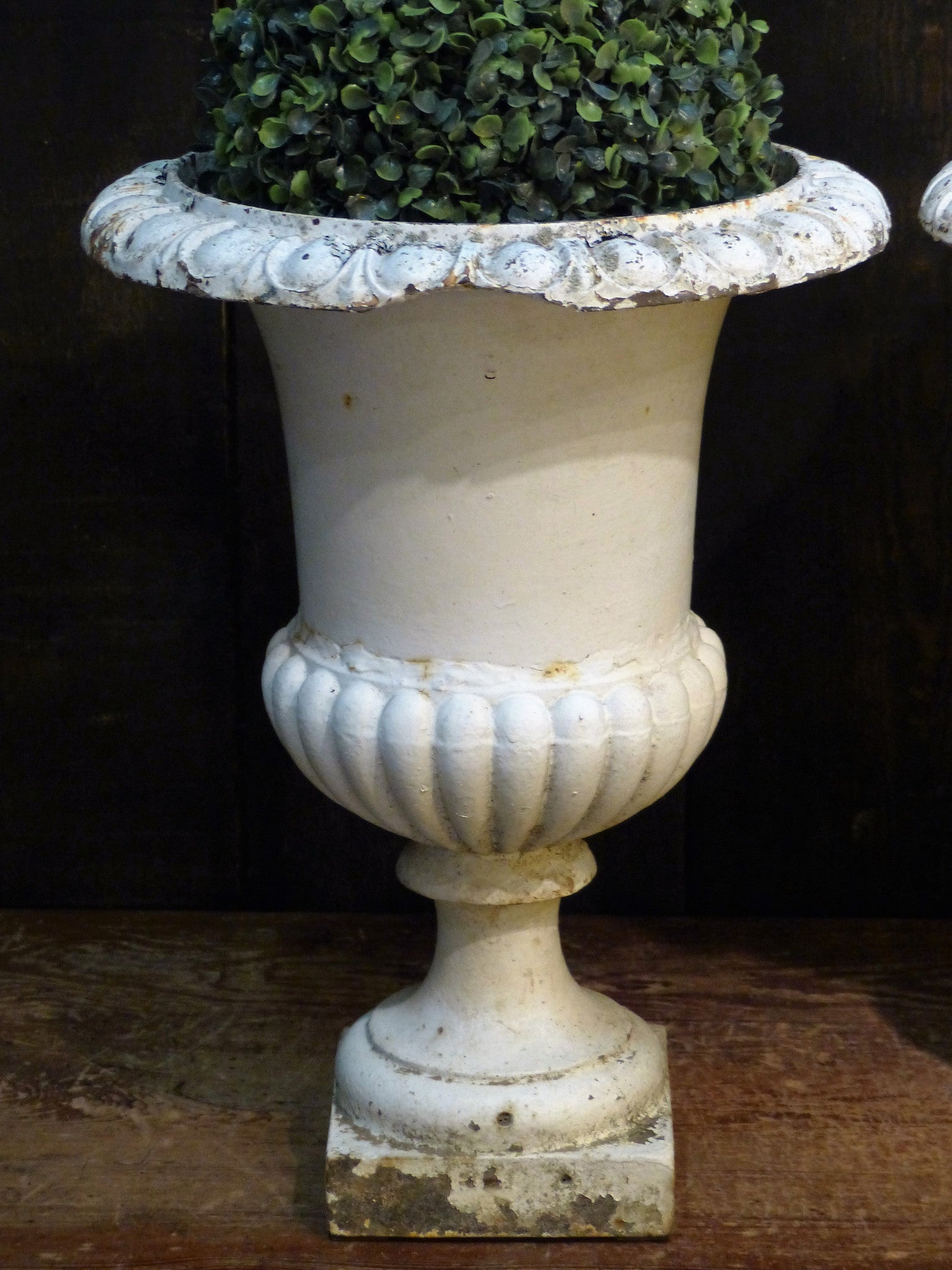 Pair of 19th century white Medici urns