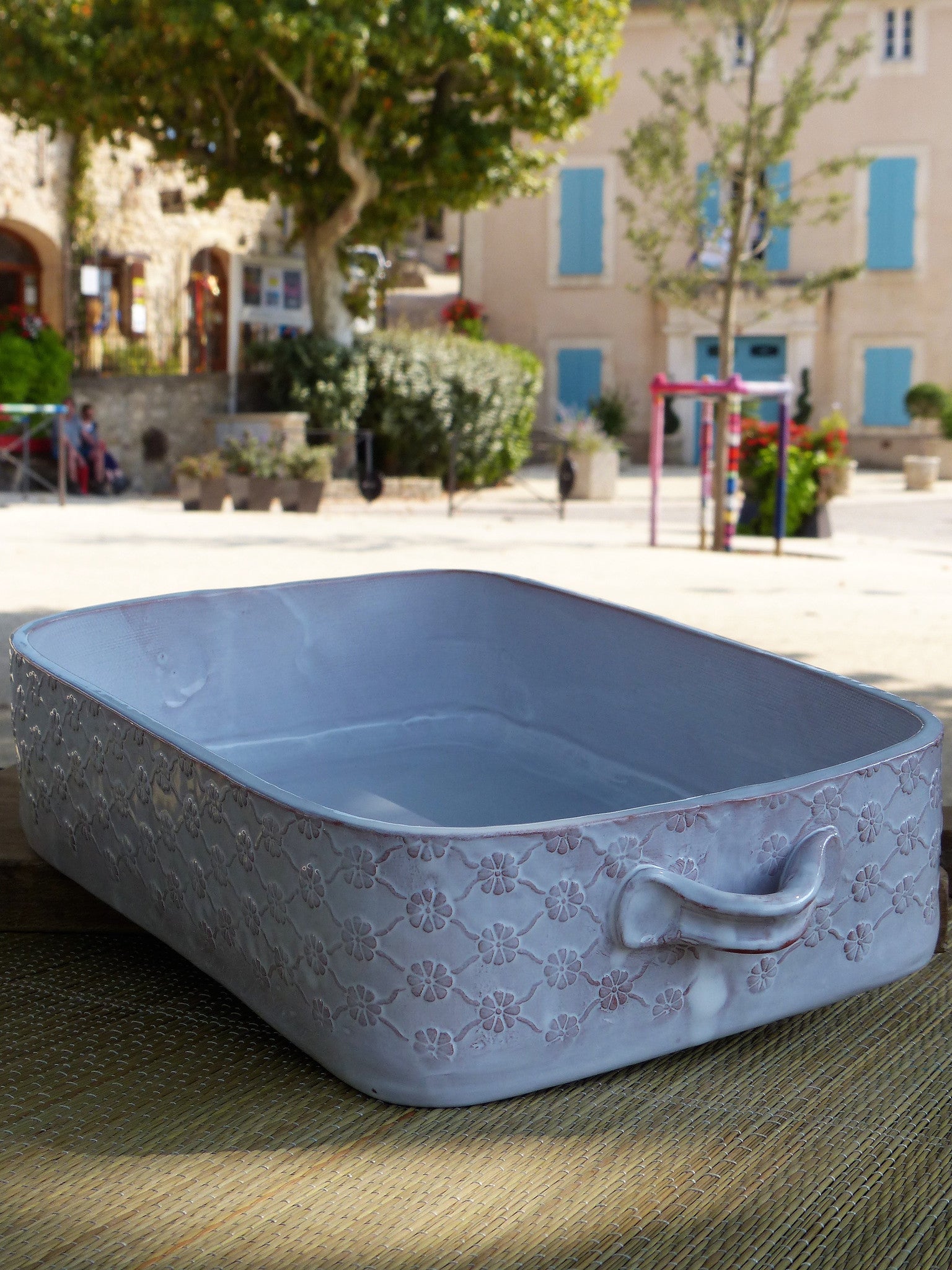 French artisan pottery baking dish