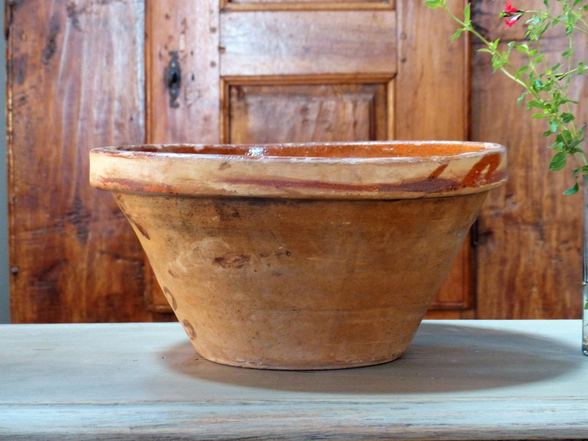 19th century French provincial confit bowl yellow