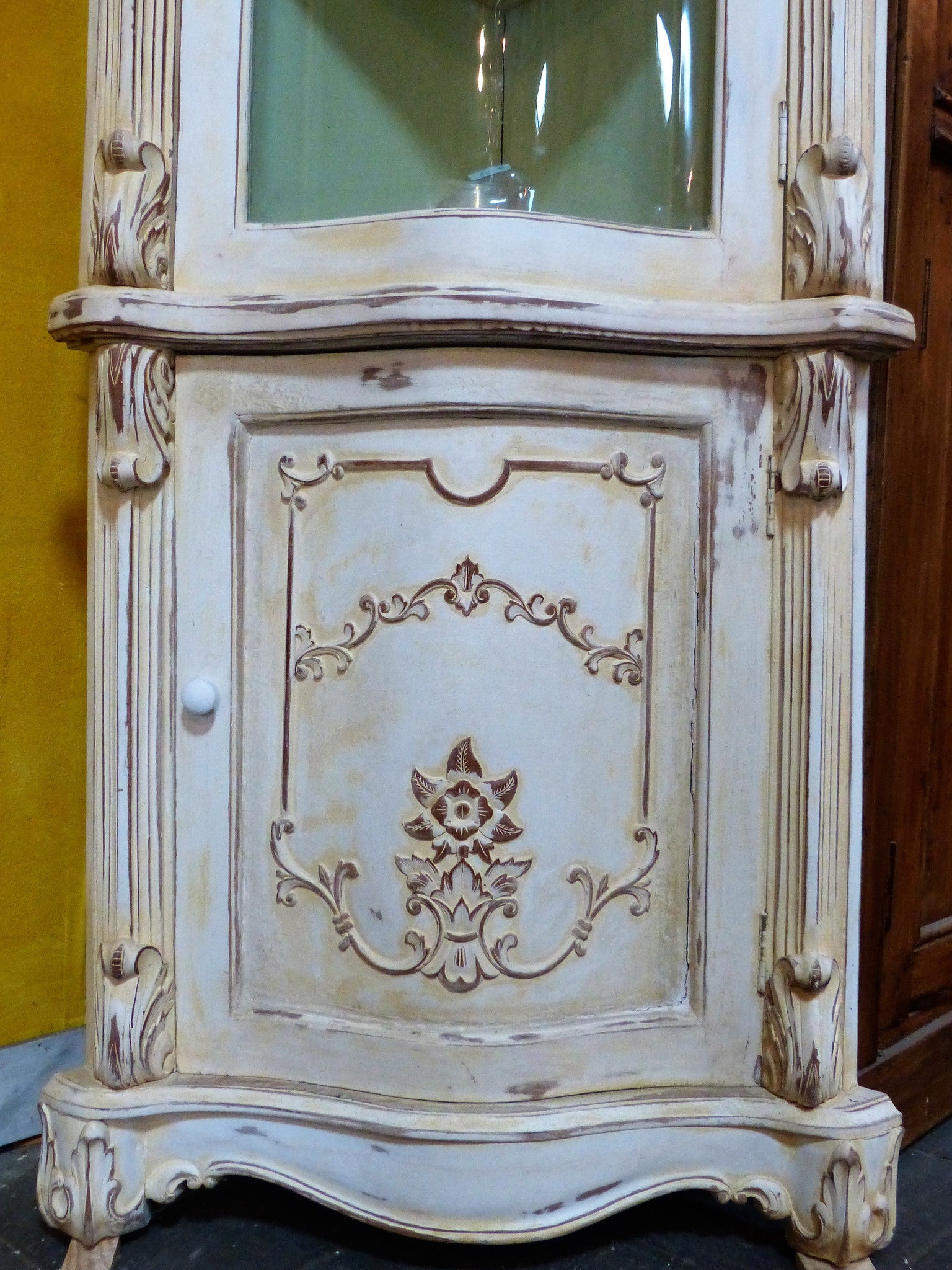 French corner cabinet storage glass door