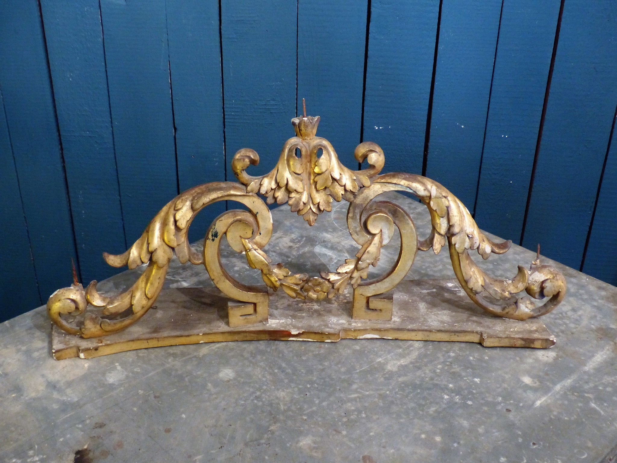 Pair of 18th century candle holders Italian gold gilded