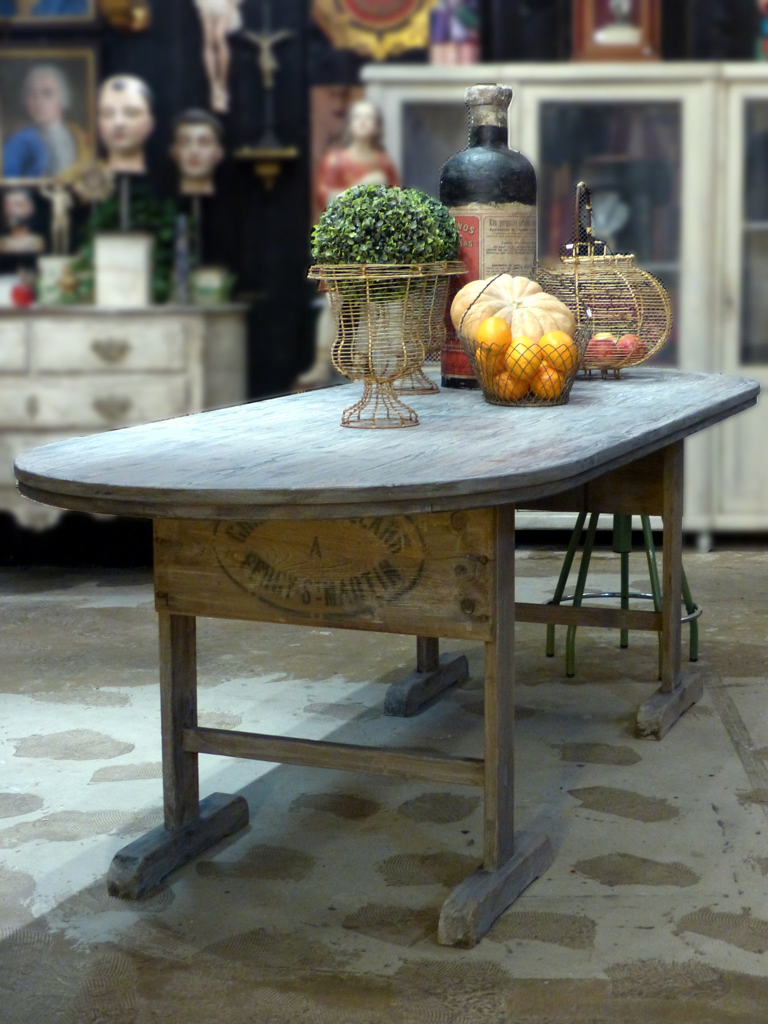 Large rustic farm table from Beaujolais