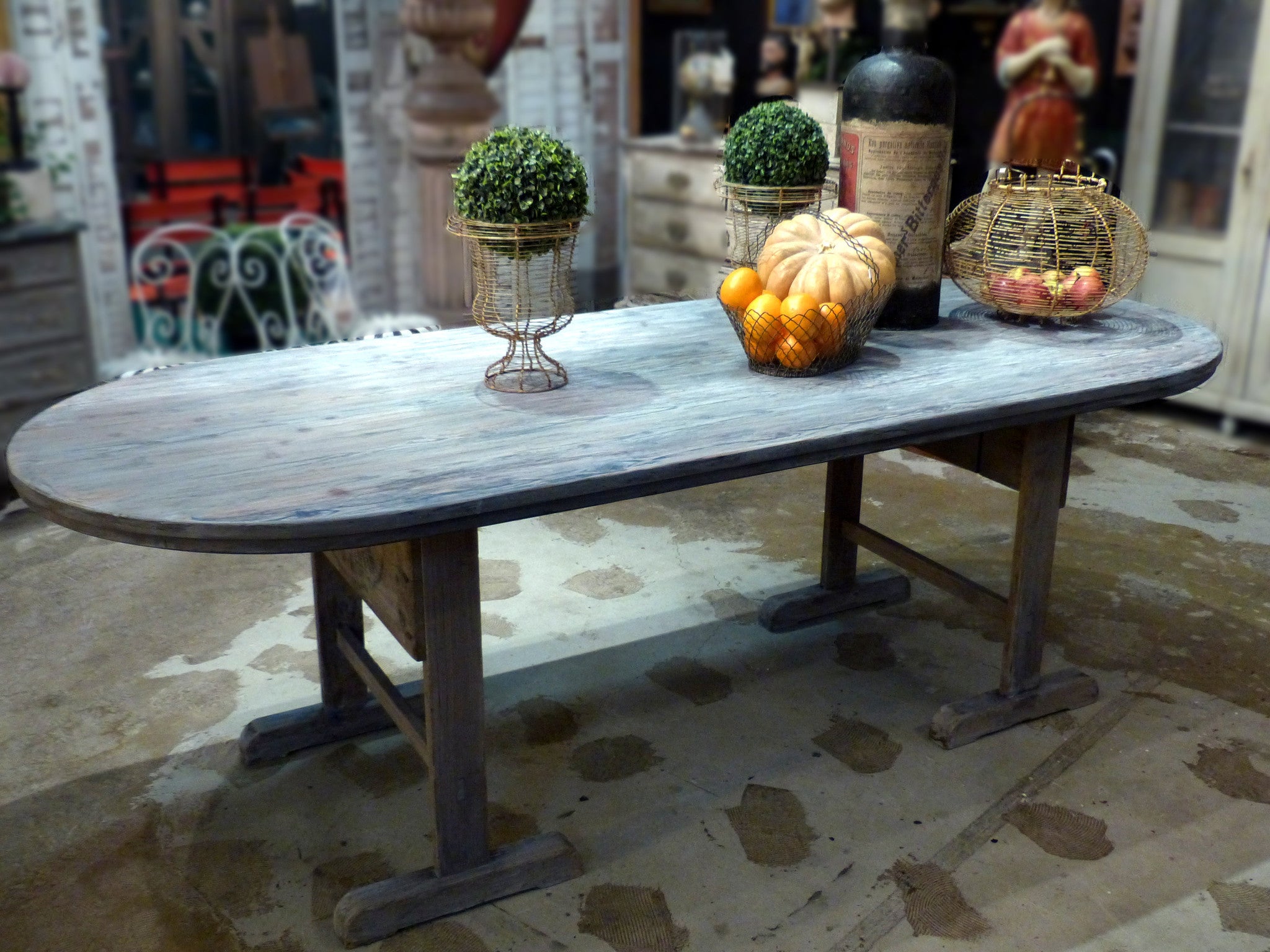 Large rustic farm table from Beaujolais