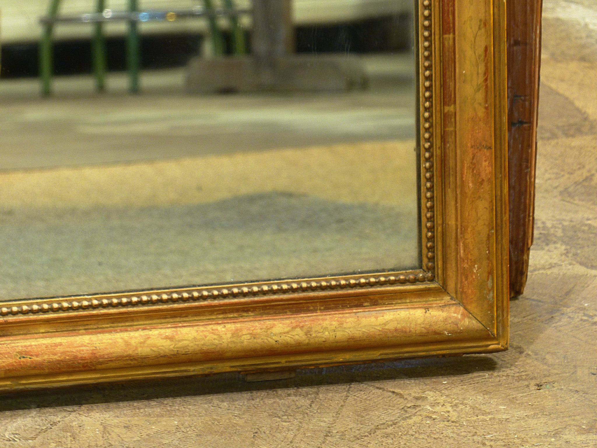 Large Louis Philippe mirror, original gilded frame