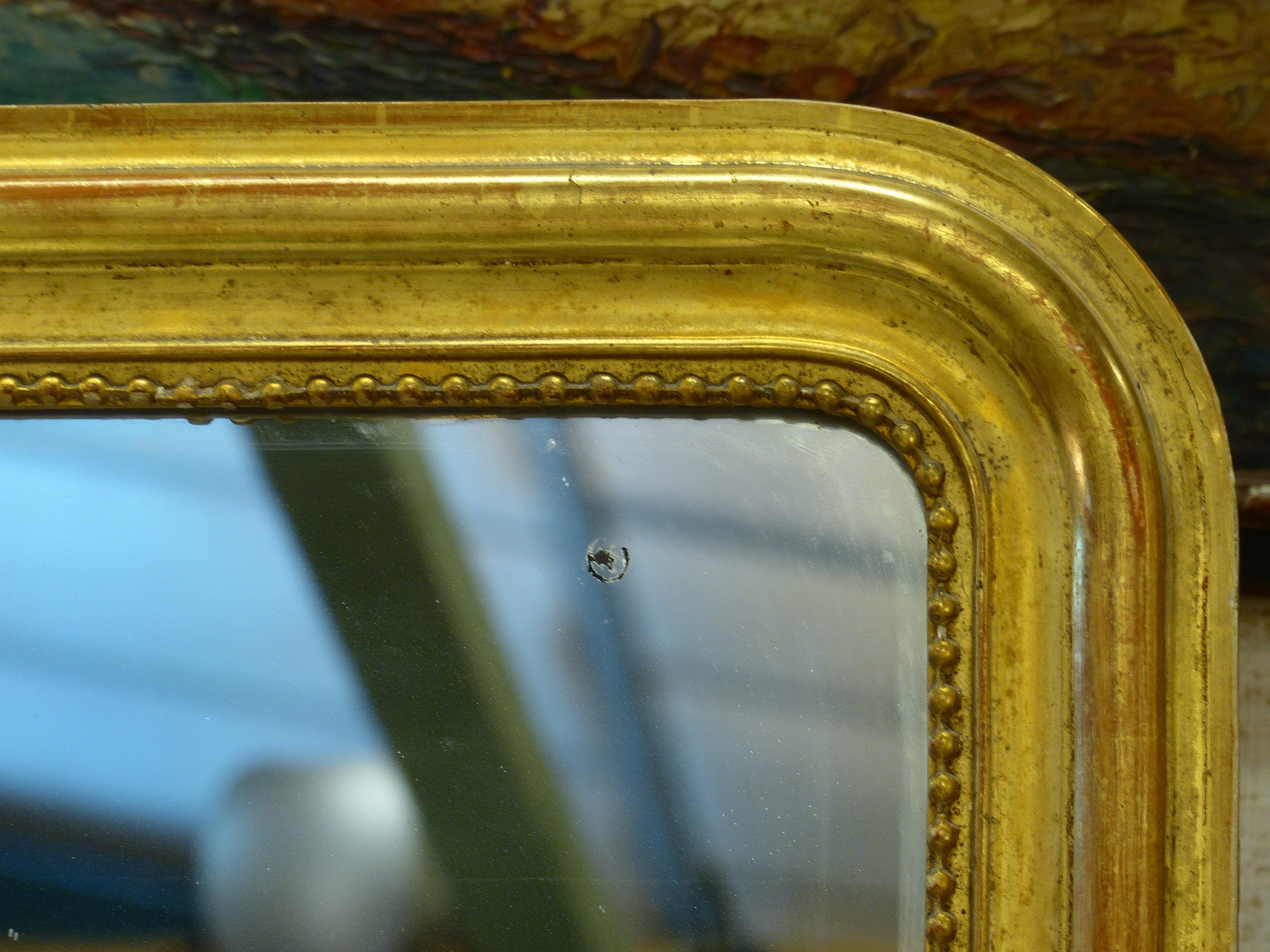 Louis Philippe mirror with original gold leaf frame