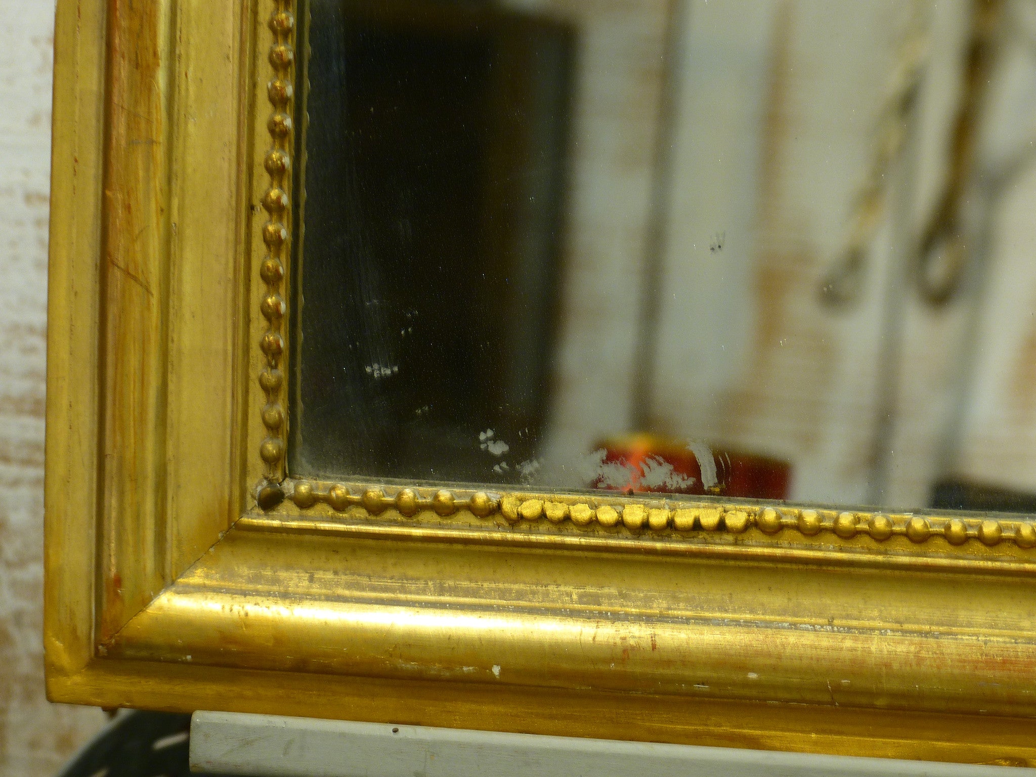 Louis Philippe mirror with original gold leaf frame