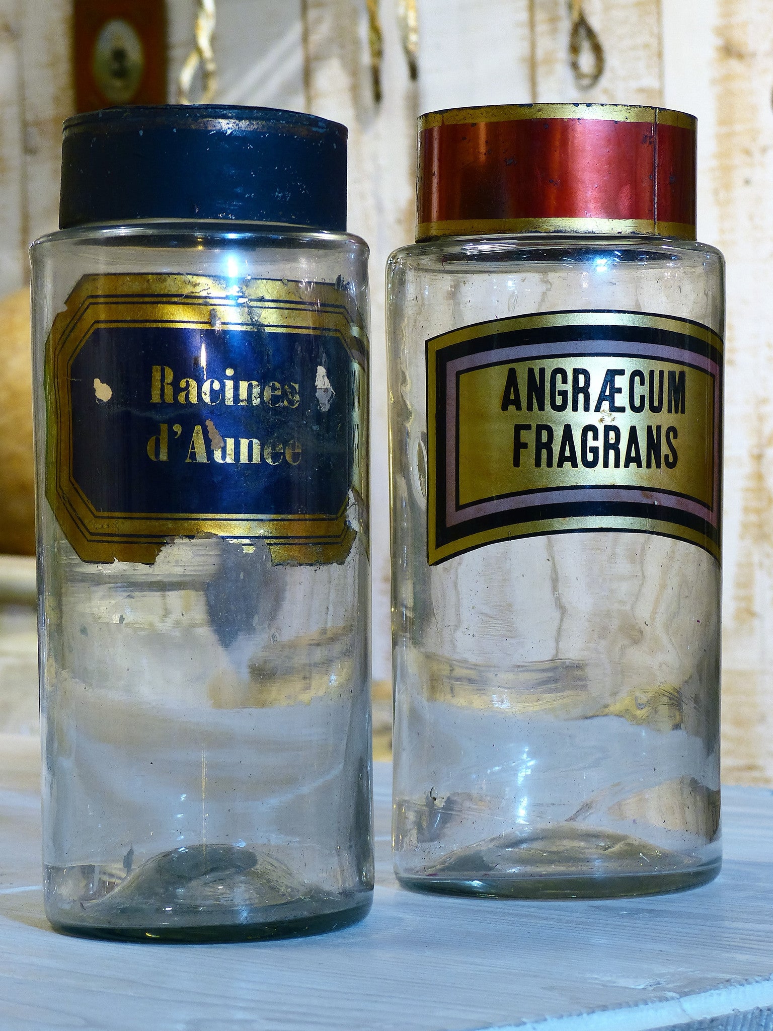 Late-19th-century, Apothecary glass jar