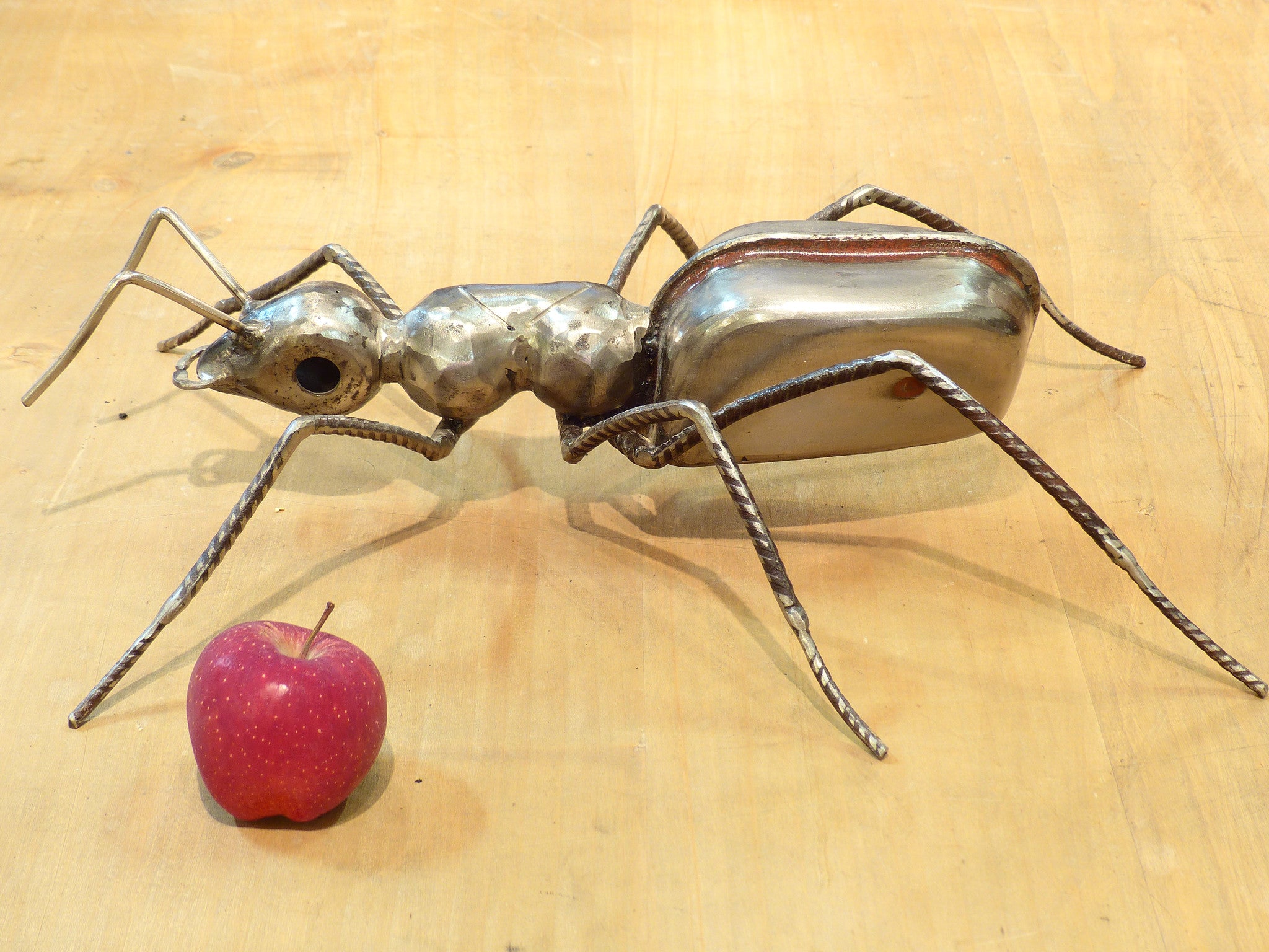 Ant sculpture by Barral, salvaged materials