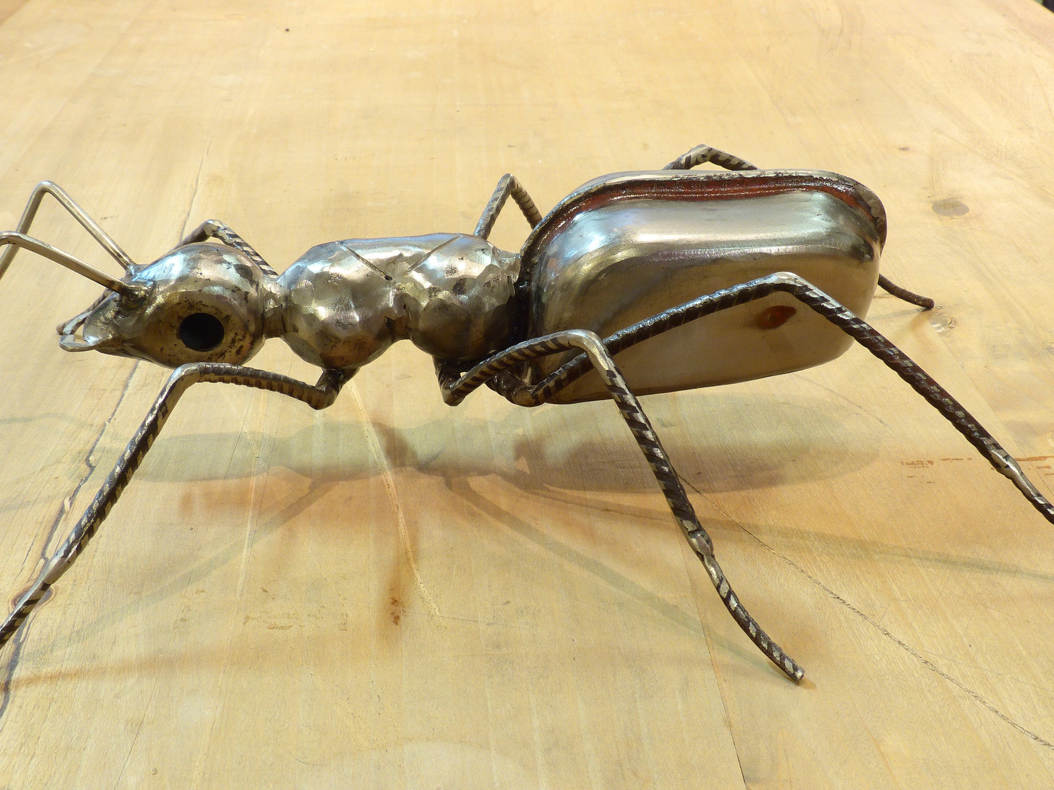 Ant sculpture by Barral, salvaged materials