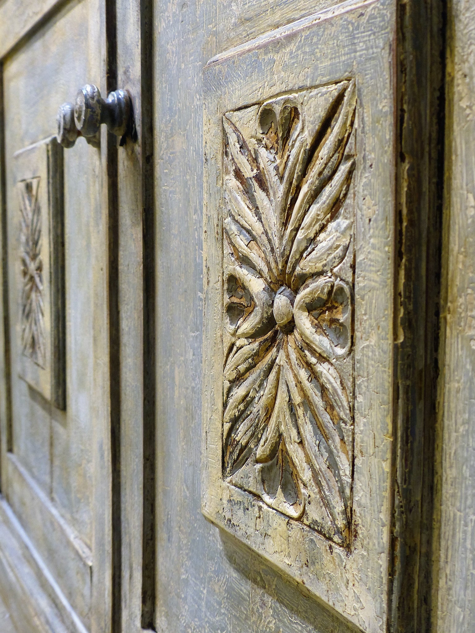 French buffet, blue-grey, late-19th-century