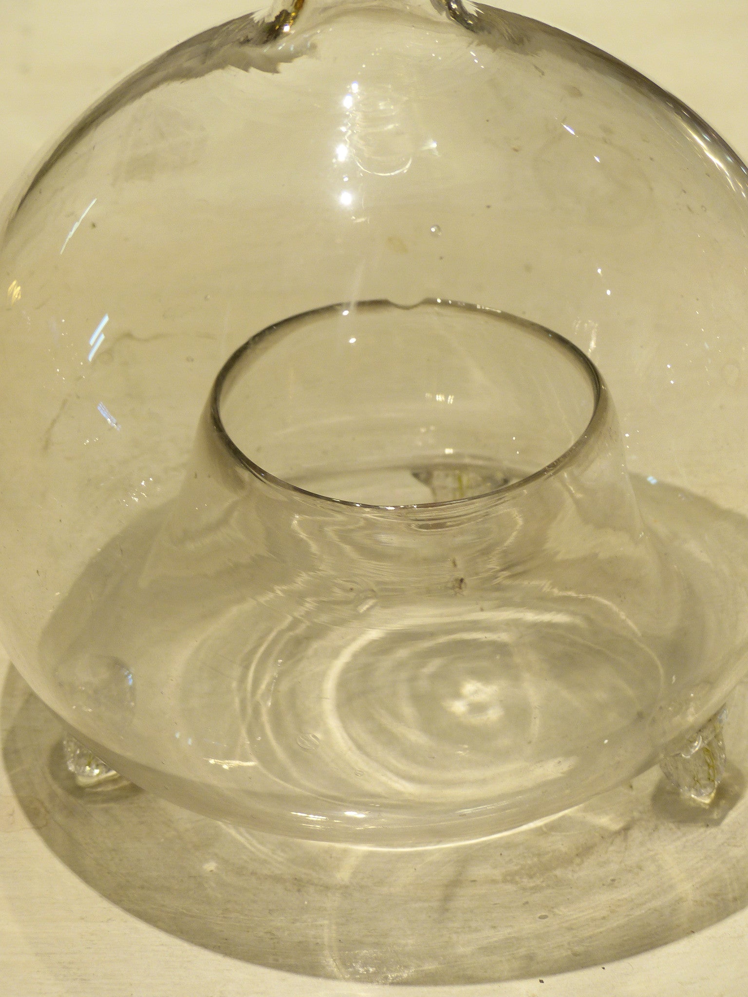 Wasp bottle, hand-blown French glass, 19th-century