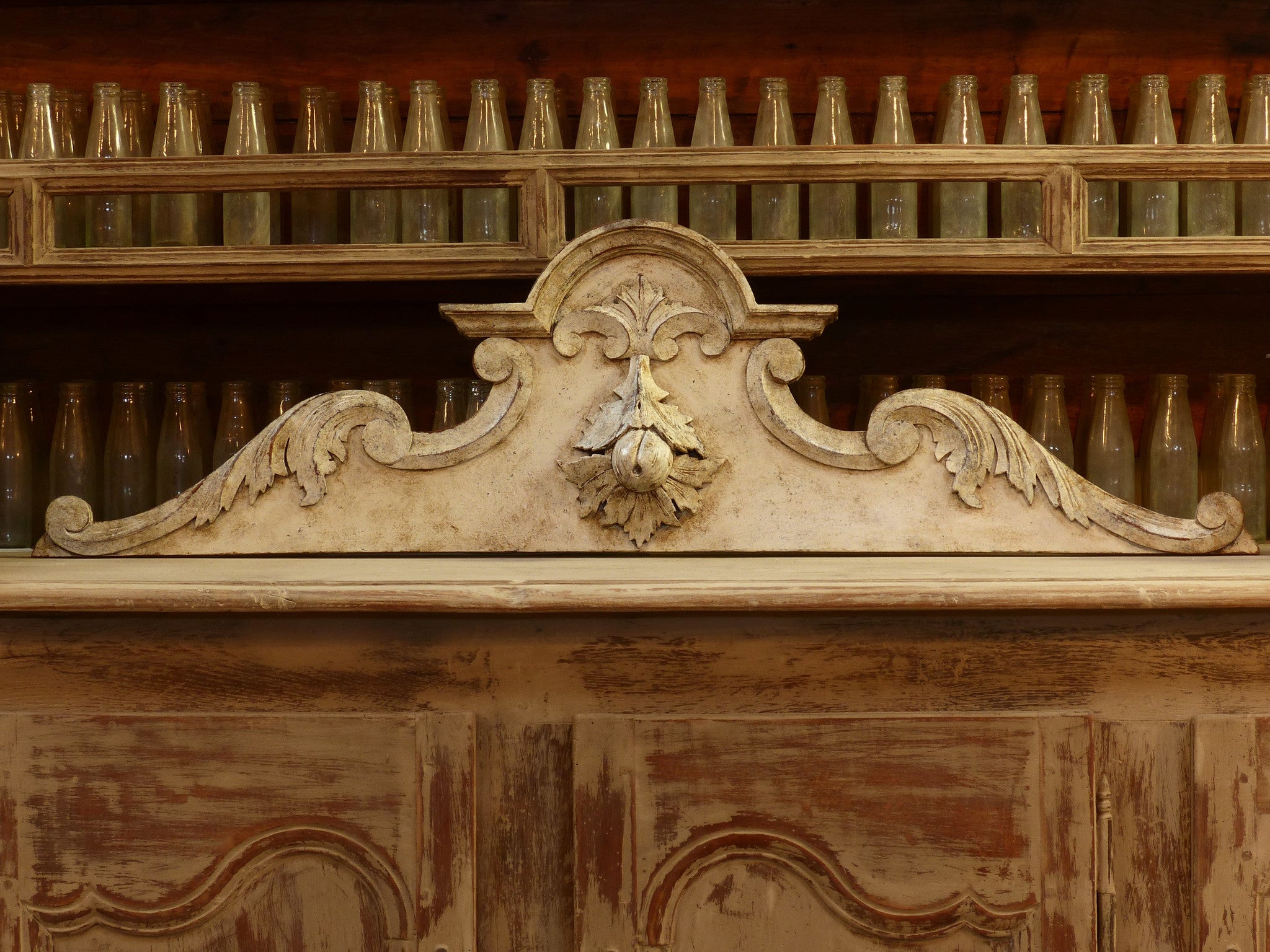 Late 19th century French pediment with white patina