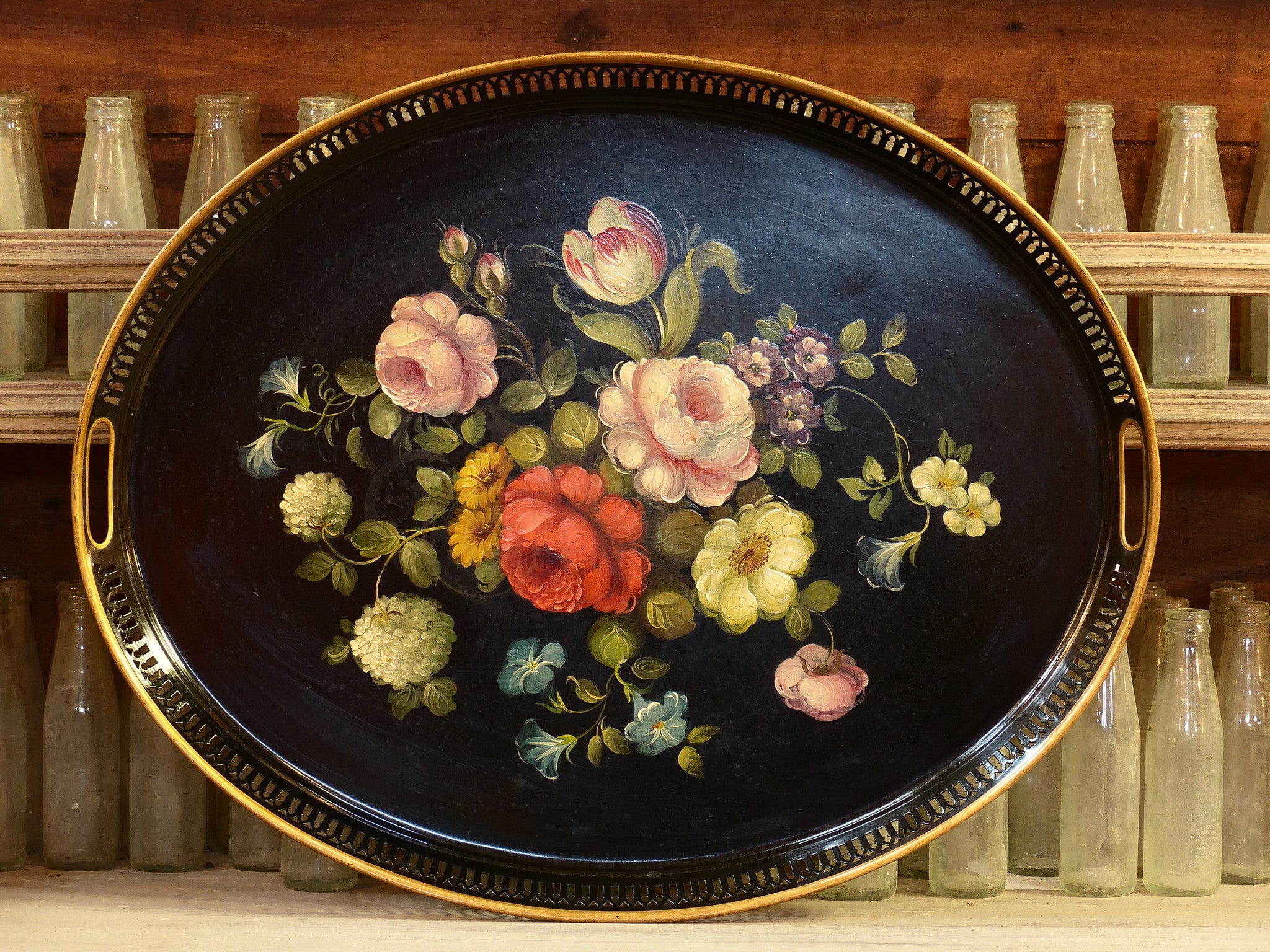 Oval Napoleon III Tole tray