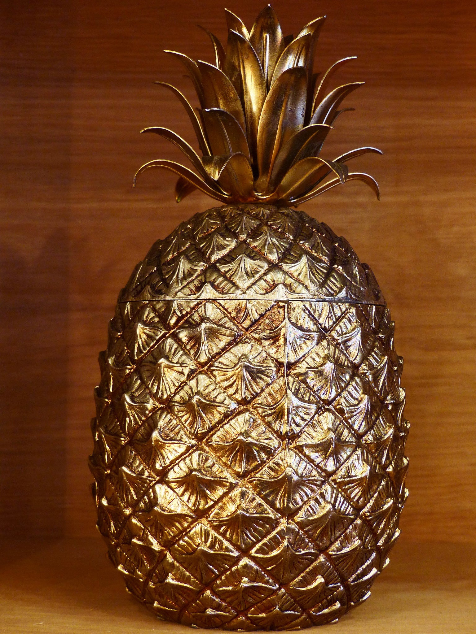 Gold Italian pineapple ice bucket by Mauro Manetti 