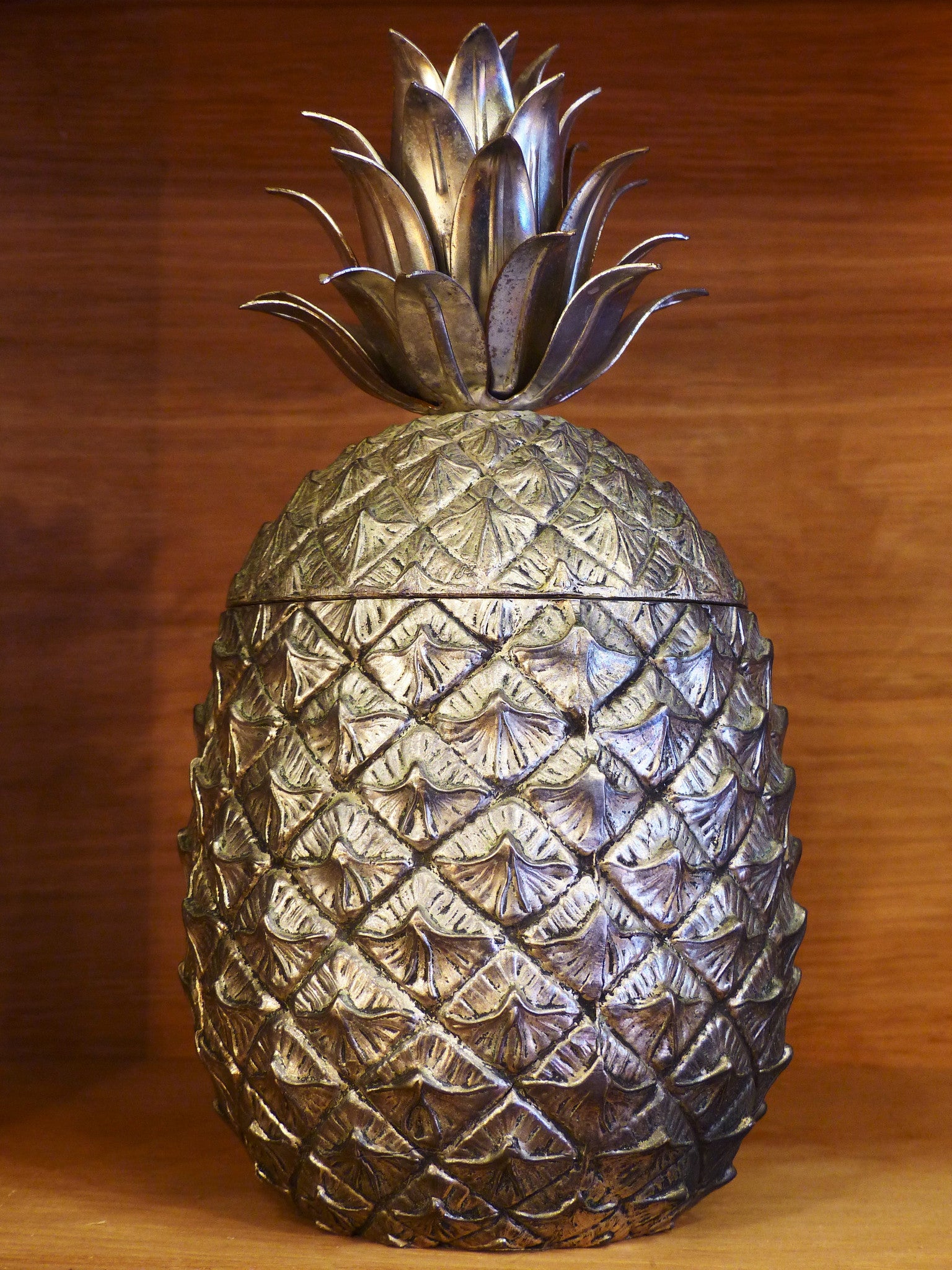 Silver Italian pineapple ice bucket by Mauro Manetti 