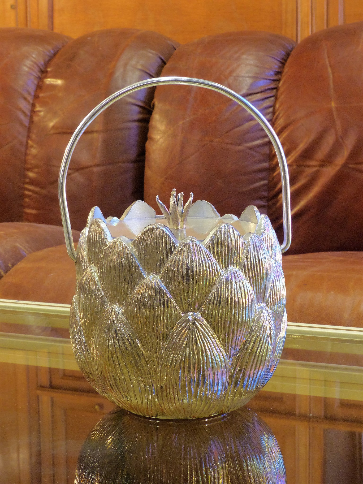 Silver Swiss artichoke ice bucket by Freddo Therm 1970's