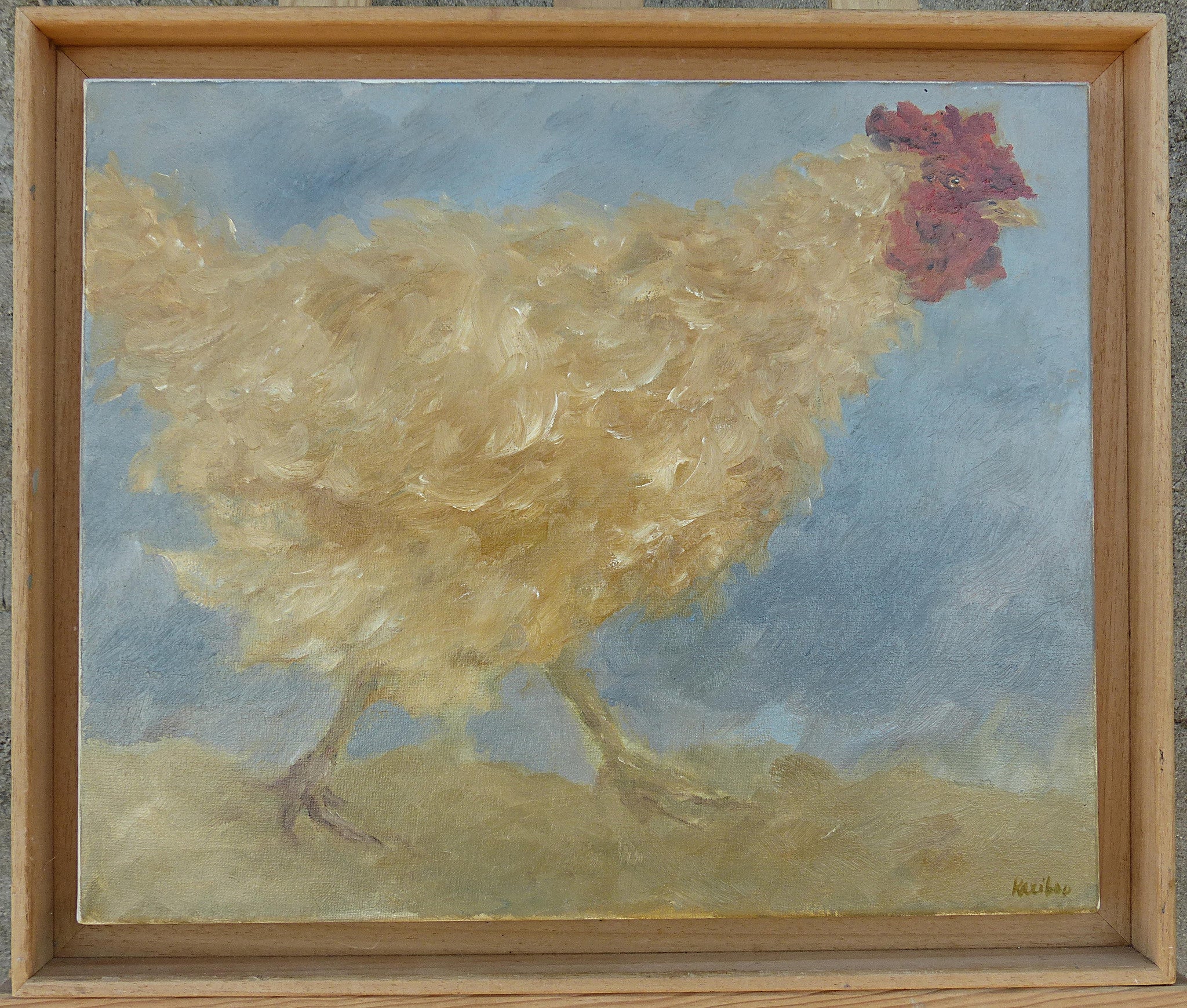 French, vintage coq pressé print framed