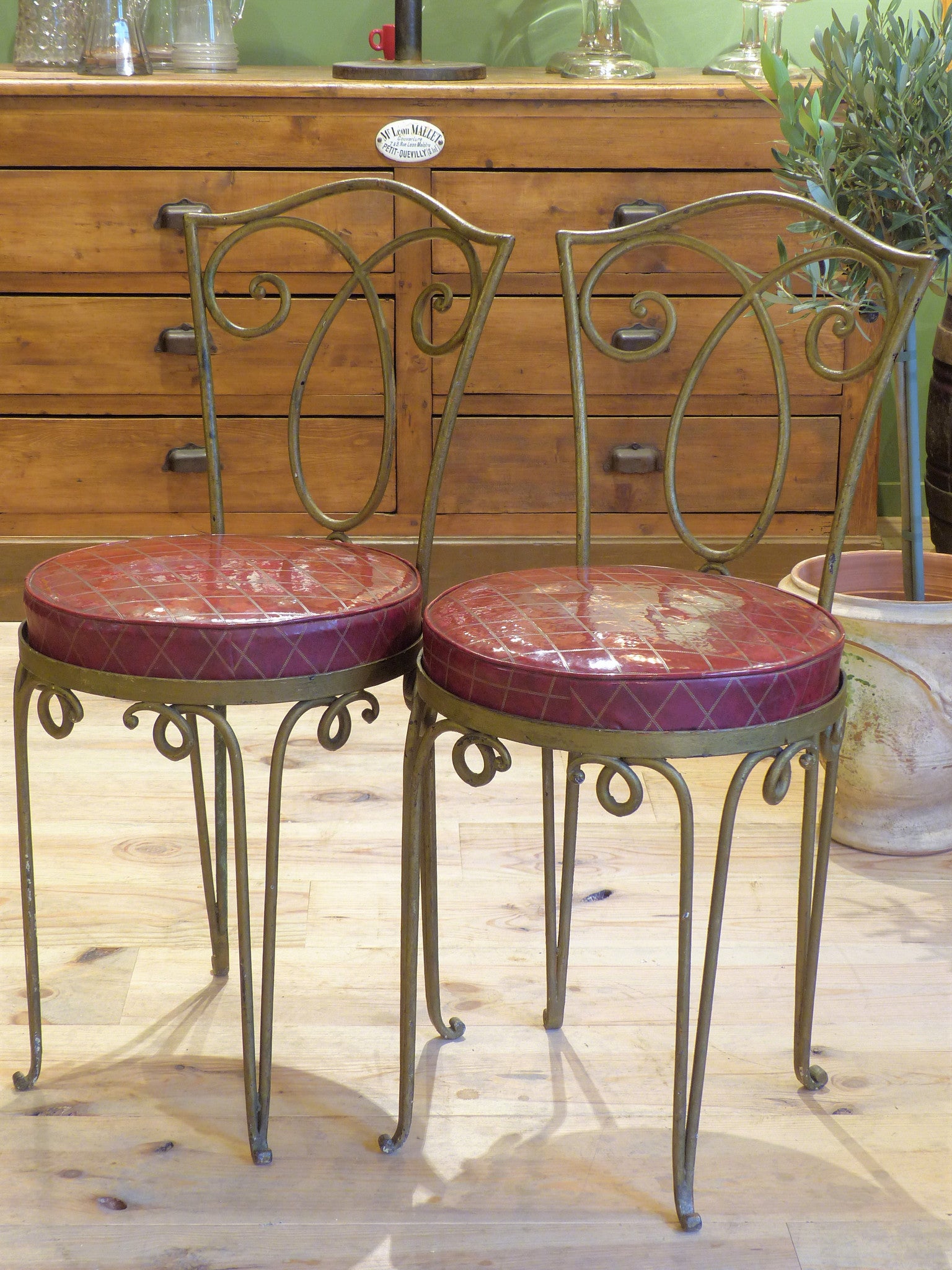 Pair of mid-century Parisian vanity chairs