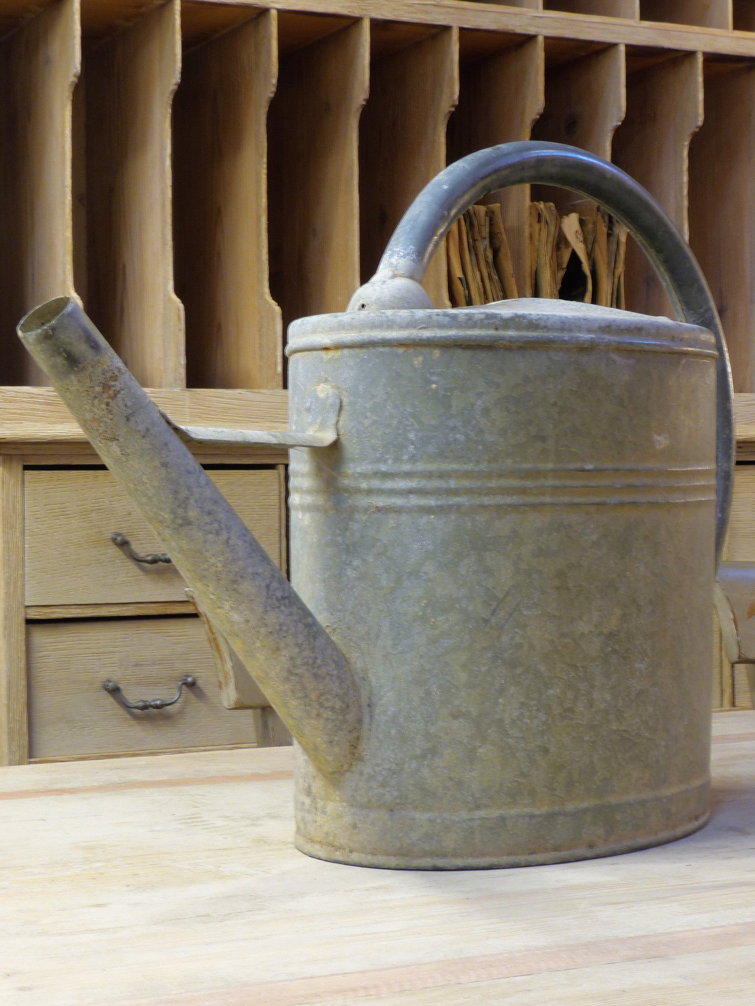 Vintage French zinc watering can