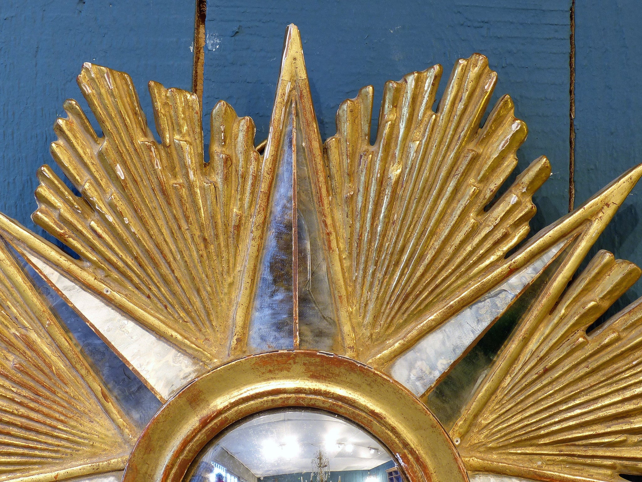 Gilt-wood starburst mirror - 1960s