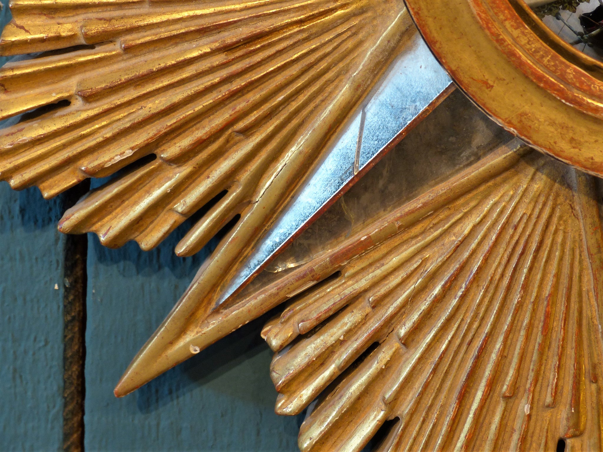 Gilt-wood starburst mirror - 1960s