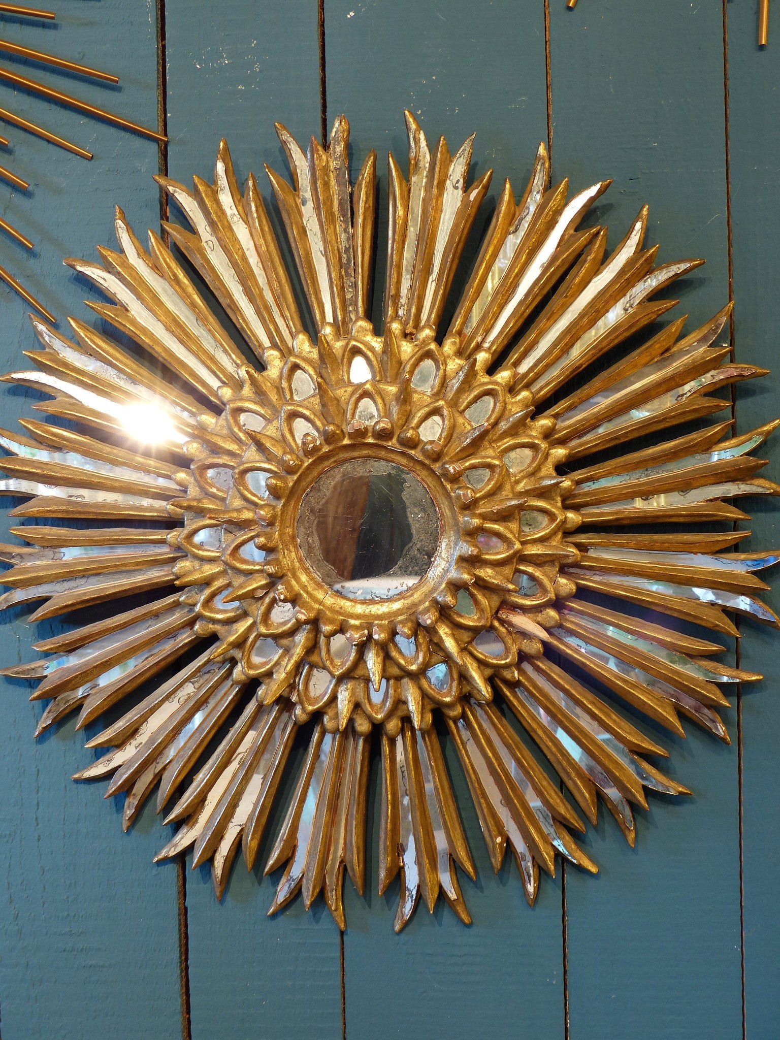 Italian carved sunburst mirror