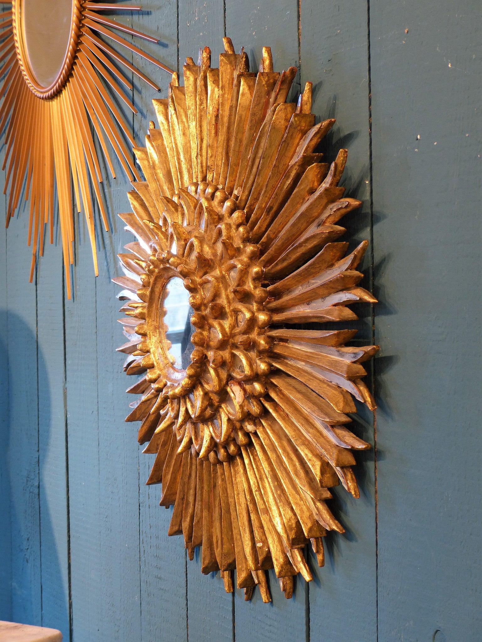 Italian carved sunburst mirror