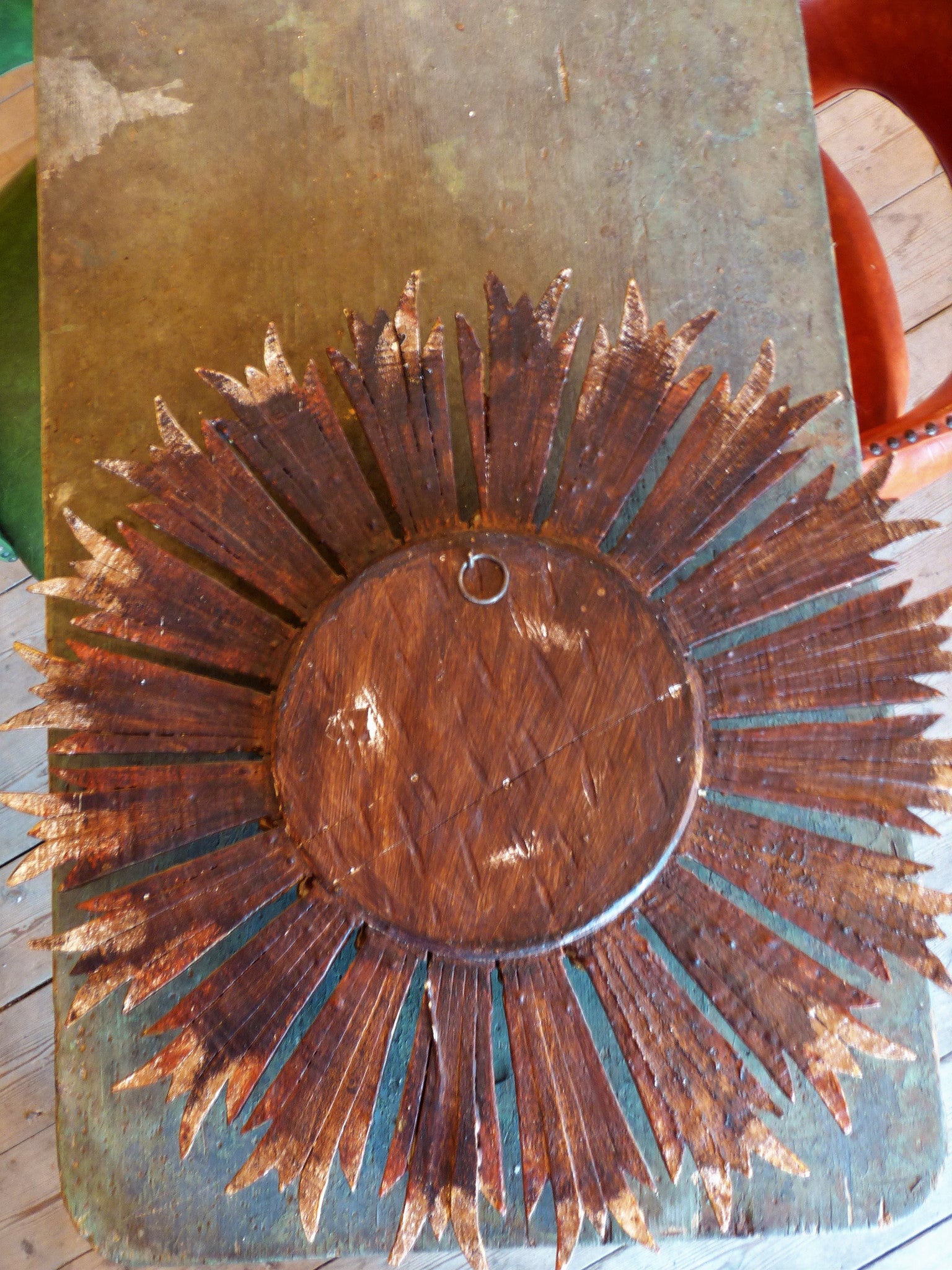 Italian carved sunburst mirror