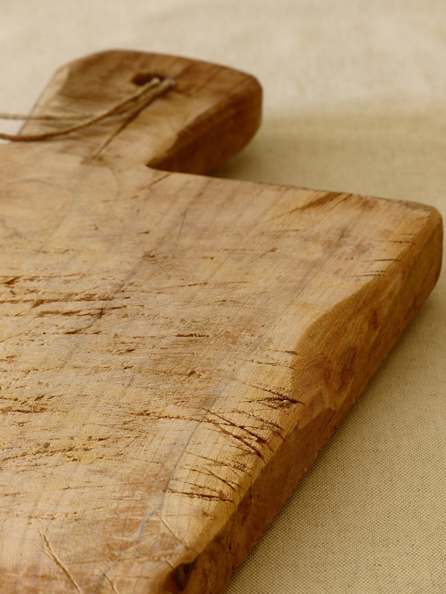 Rustic French cutting board with string