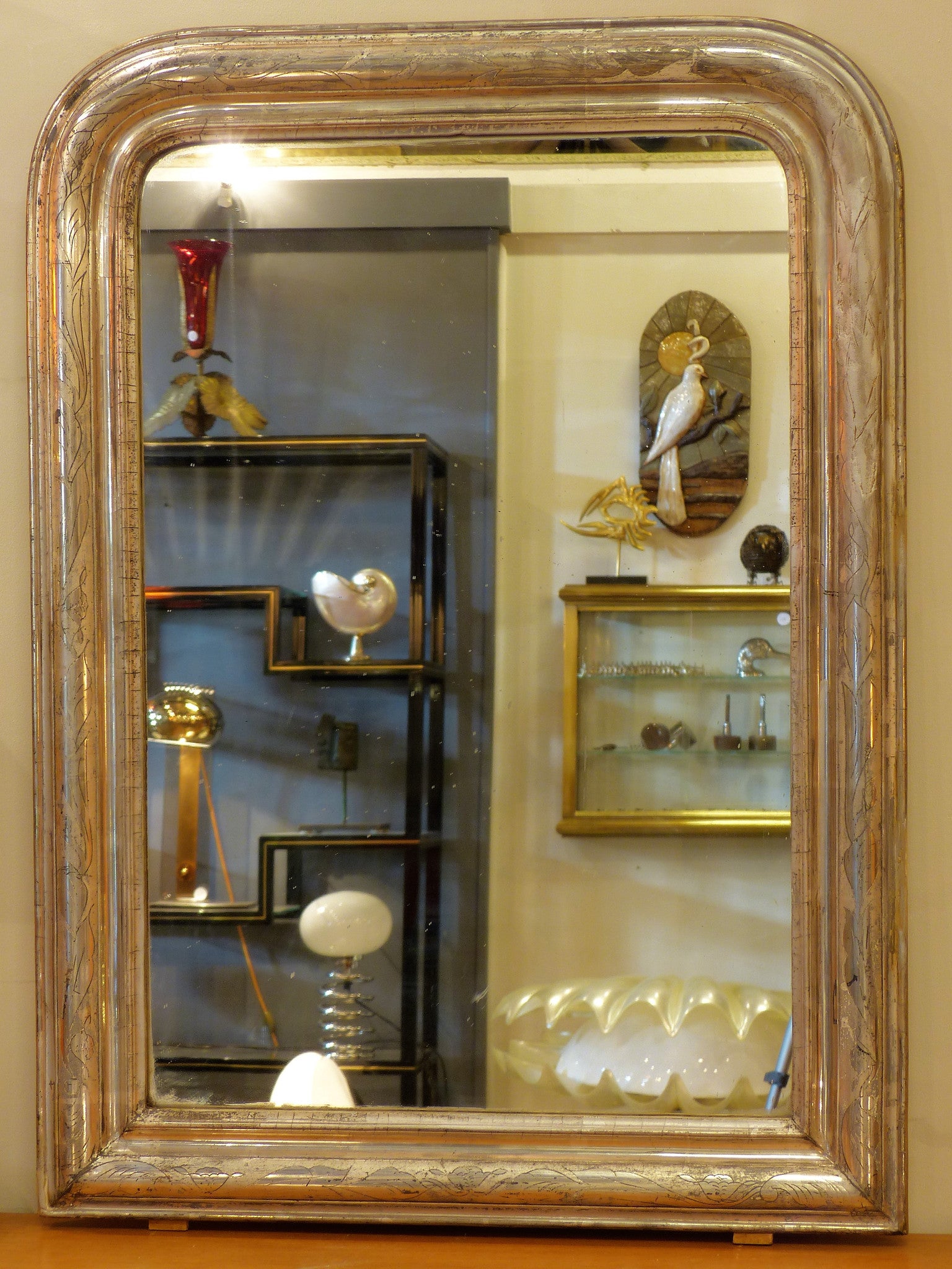 Mid-19th century Louis Philippe mirror - silver