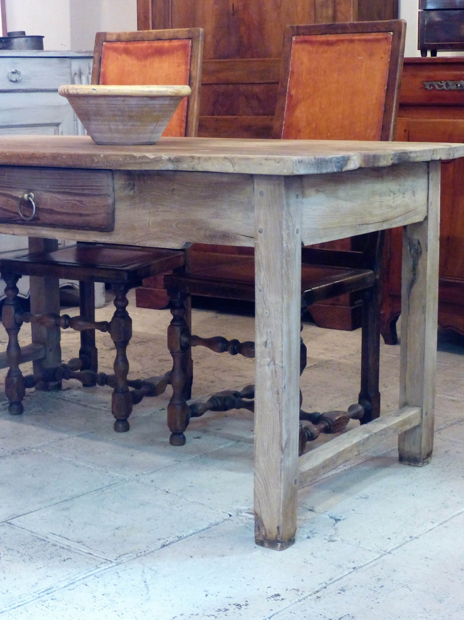 18th century olive wood table de ferme