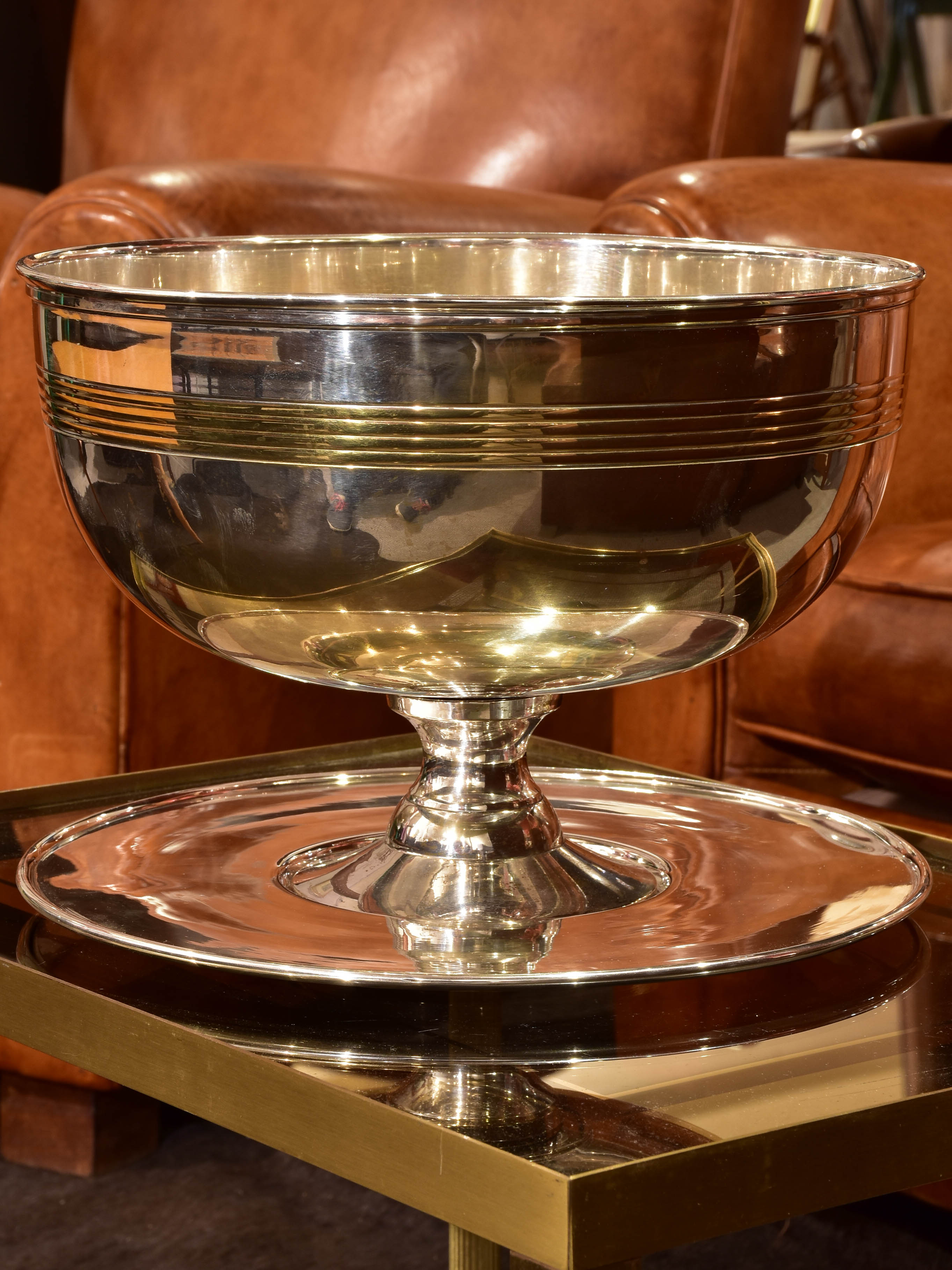 Vintage Champagne bucket with matching dish