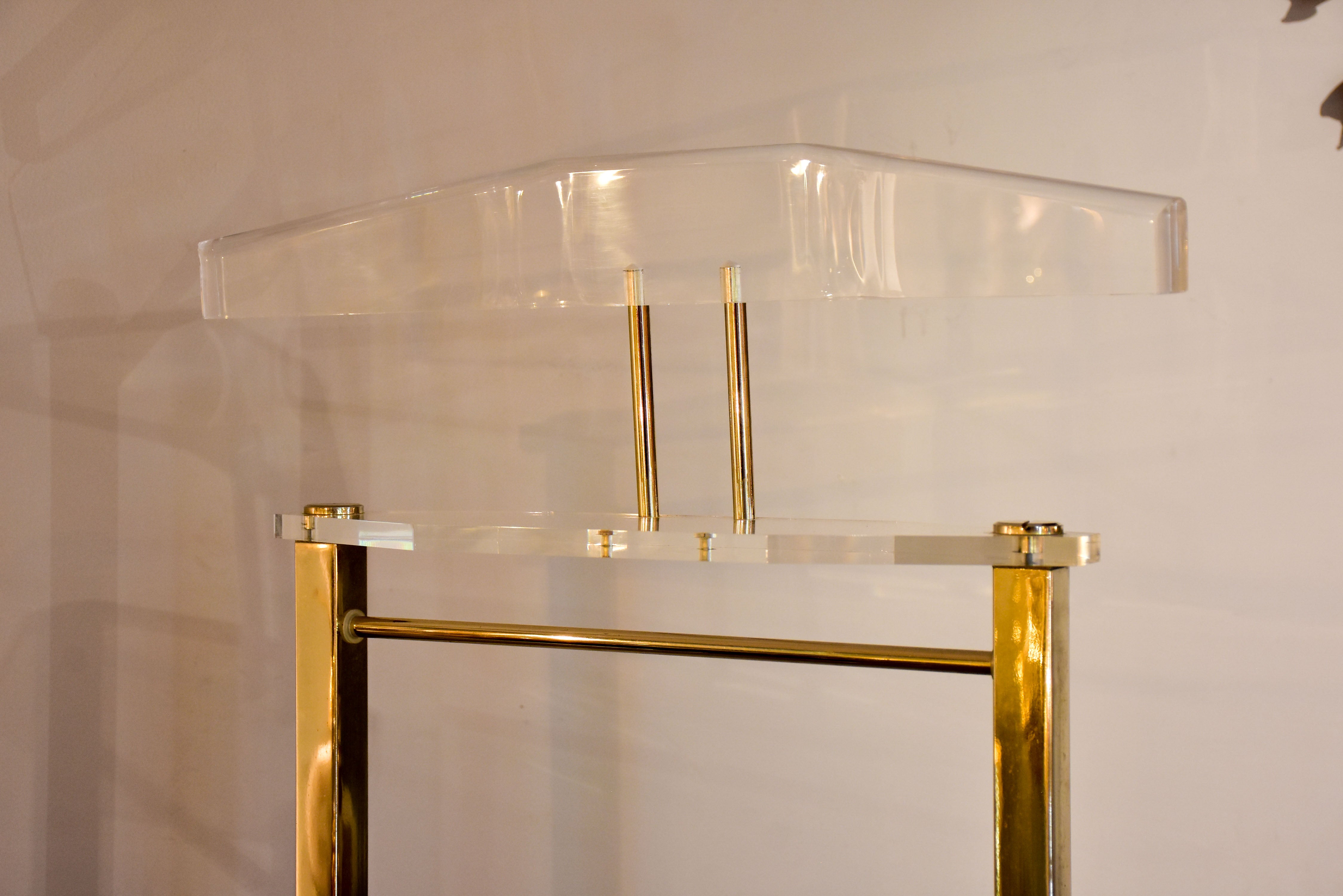 Vintage plexiglass valet stand on casters