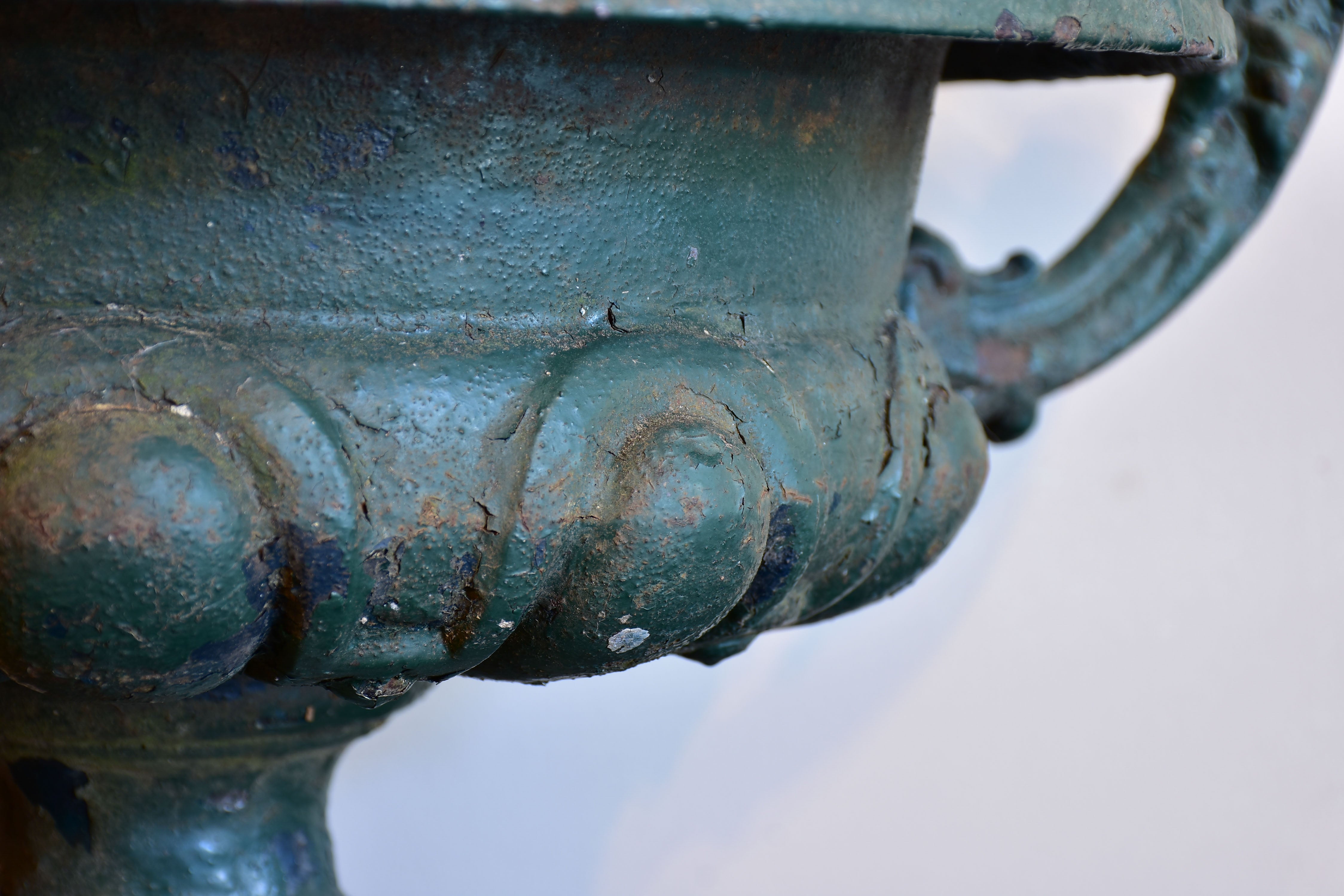 Pair of 19th century Medici urns with green finish